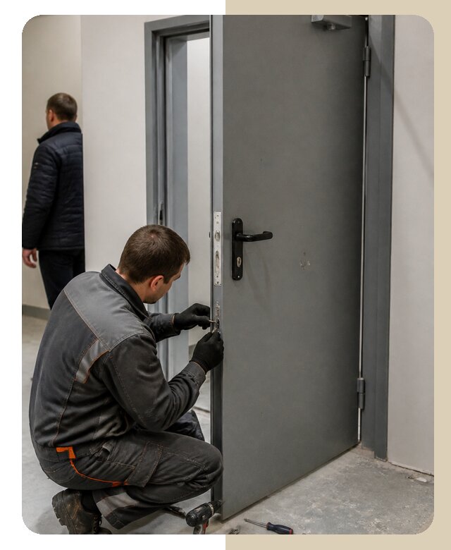 Ремонт противопожарной двери в Усинске по цене 6655 р. | ДвериЛегко-Снс